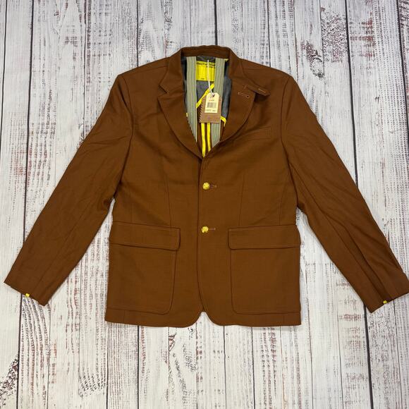 Descendant of Thieves Brown Wool Blend Blazer L Limited 247 Gold Buttons - Picture 2 of 14